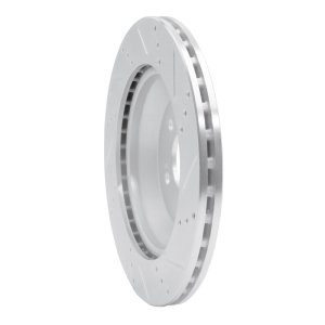 Mercedes-Benz S550 Brake Rotor (1) - Rear Left - R1 Concepts - Drilled & Slotted - Silver - `15-`21